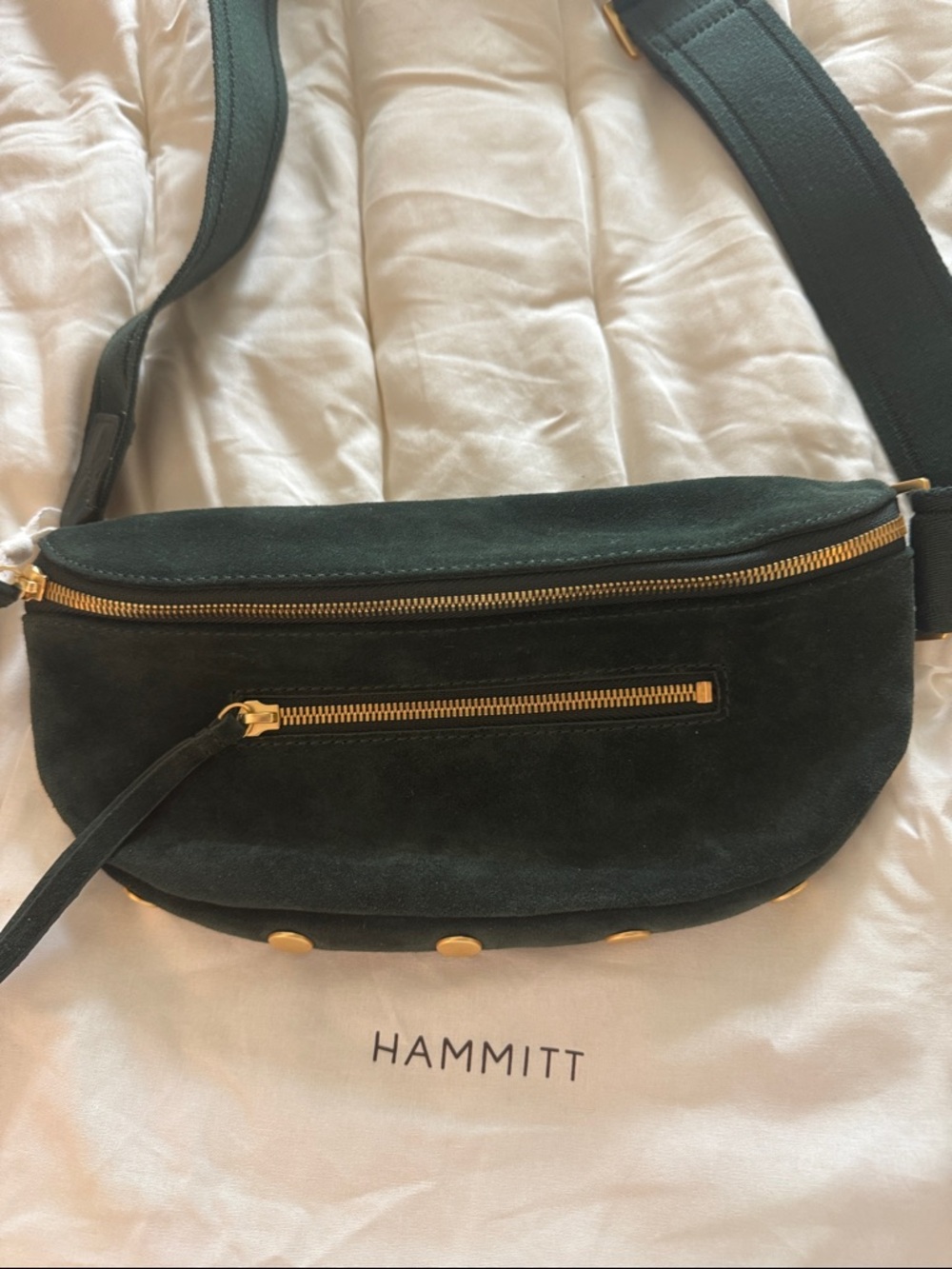 Hammitt Charles Medium Crossbody in Green Room Suede - Picture 2 of 5